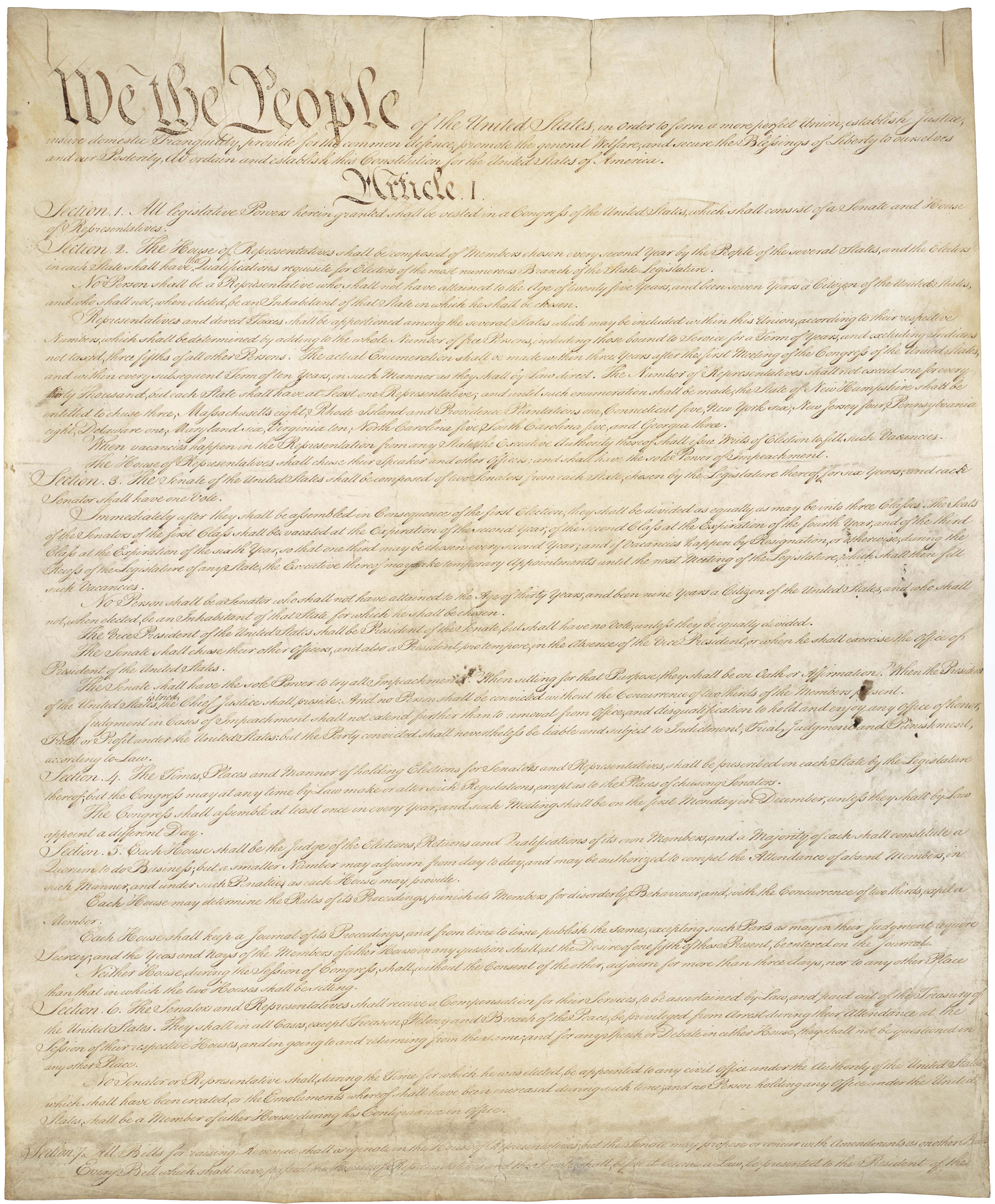 Page 1 of the U.S. Constitution